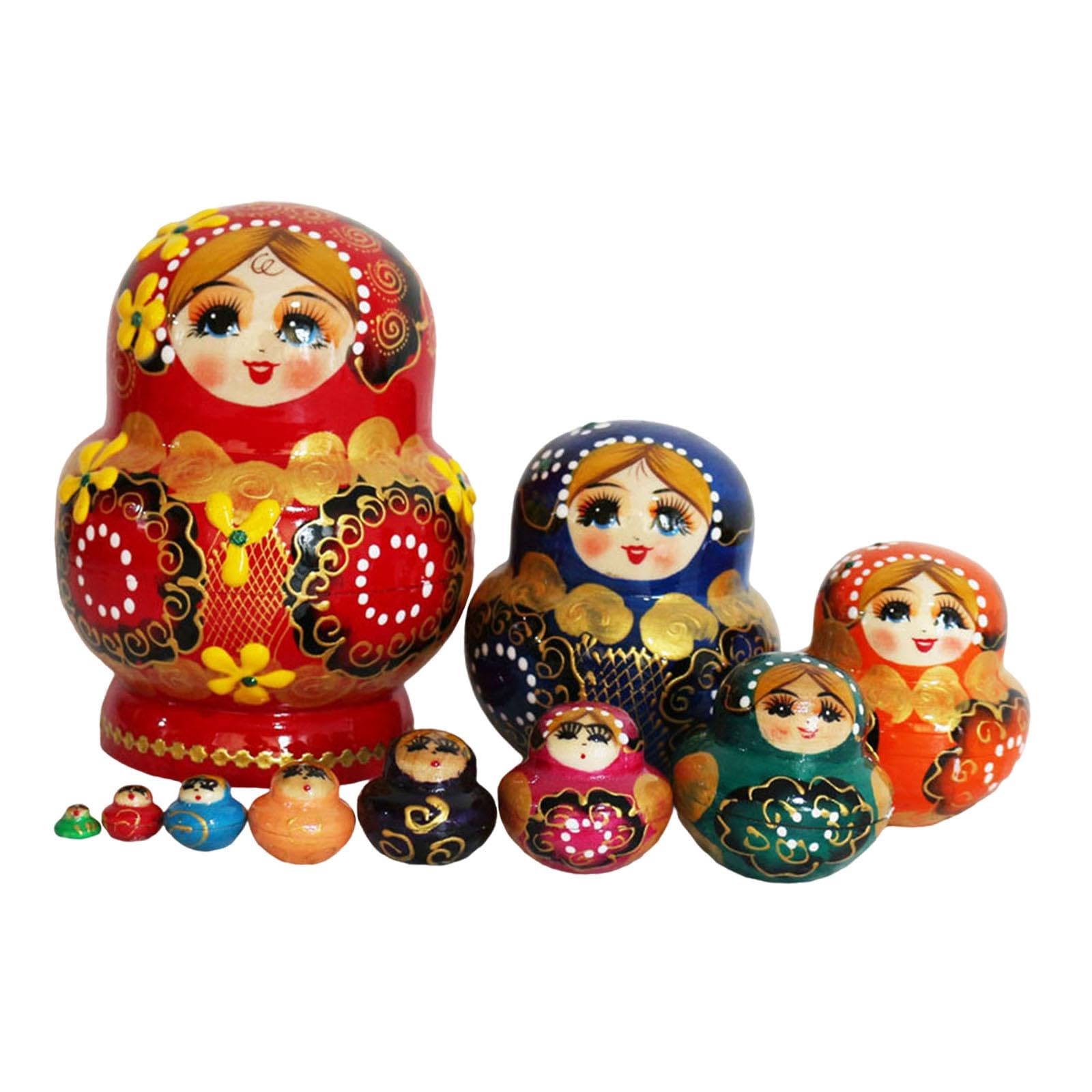 Amazon | Kokiya 10層ロシアのマトリョーシカ人形、木製積み重ね